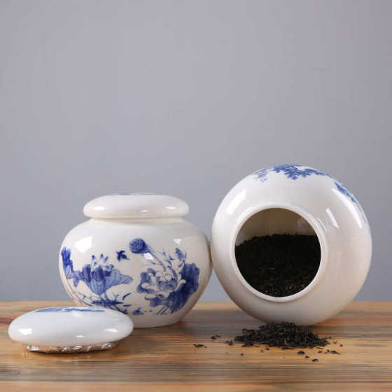 青花瓷陶瓷茶叶罐多款通用储存密封罐茶罐红茶绿茶普洱罐子半斤装