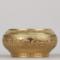 JP0191 old collection Qianlong style gold ground embossed flower pattern pen holder