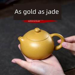 Authentic Yixing Purple Clay Teapot, Purely Handmade by Renowned Masters, Single Teapot for Home Use, Kung Fu Tea Set, Made from Duan Ni, Xishi Style