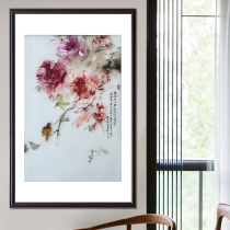 Fine Suzhou embroidery pure hand embroidery Freehand Peony new Chinese style living room study hanging painting collection gift