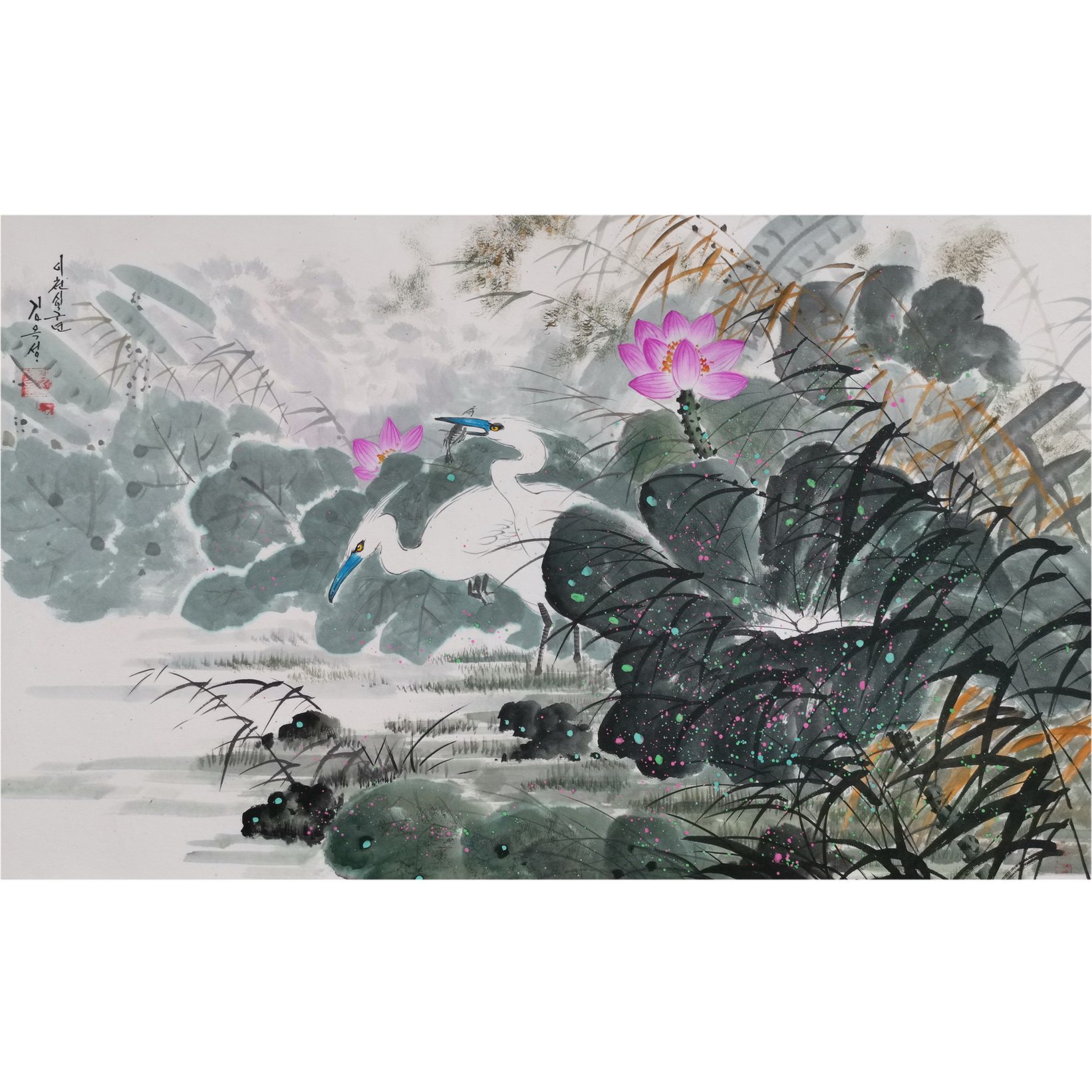 (Pay attention to the exemption from insurance) North Korean painting auction, living room hanging painting video watching goods Kim Yu-sung 