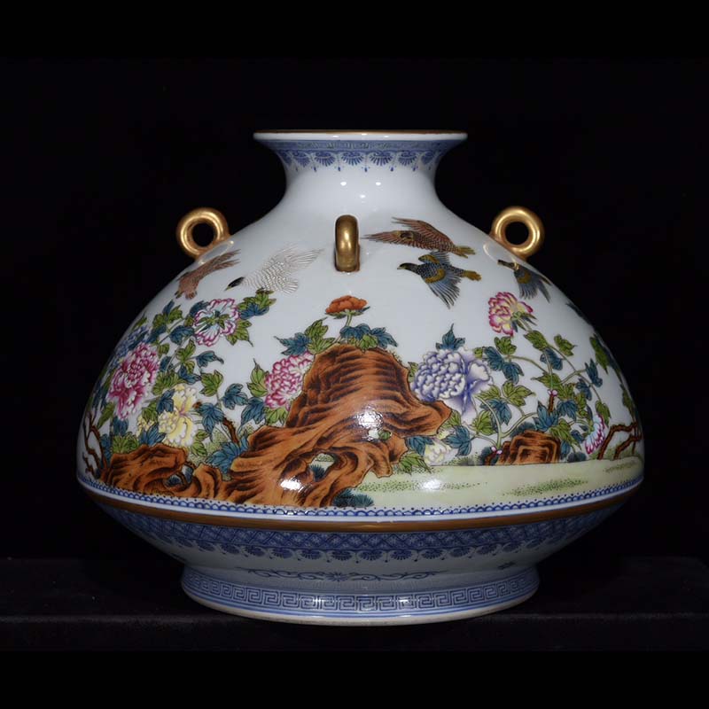 CQ2677 Qing Yongzheng style pastel flower and bird pattern