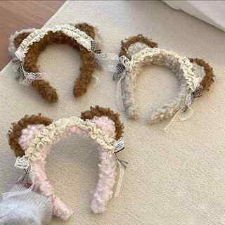 Cute Bear Hairband for Girls, Plush Hair Tie, Headband, Hair Accessory for Washing Face