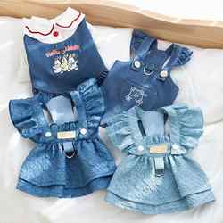 Spring and Summer Cat and Dog Clothes Couple Wear Thin Sweatshirt Skirt Bichon Teddy Pomeranian Small Size Dogs Anti-Shedding