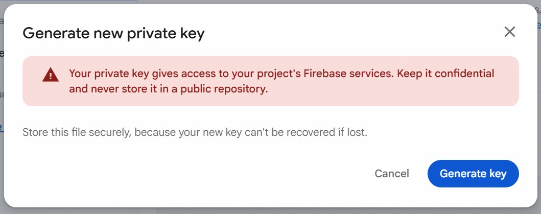 Confirm private key generation