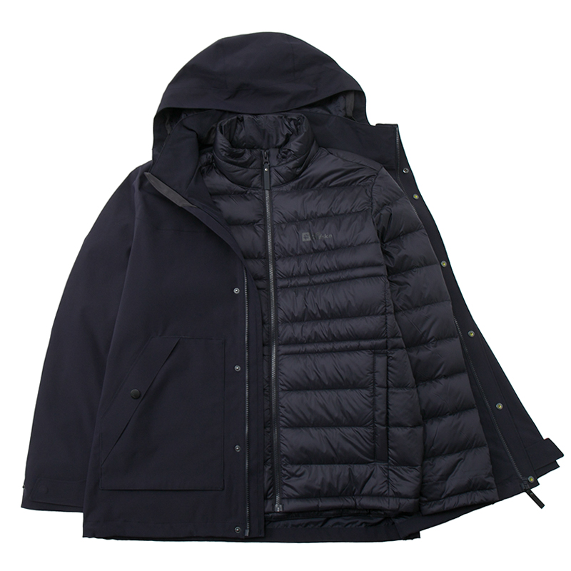 狼爪羽绒三合一冲锋衣男秋冬新款户外防风保暖运动服休闲夹克外套