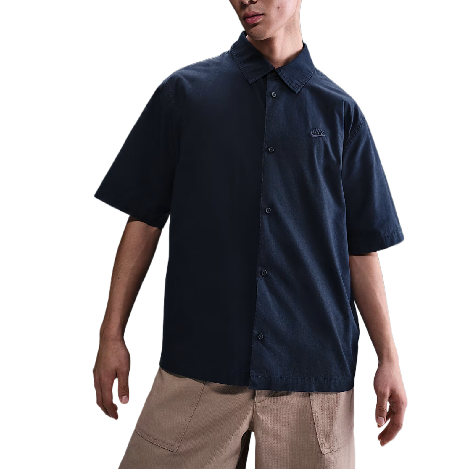 Nike Club 时尚舒适潮流简约短袖衬衫 男款 黑曜石色