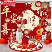 Baby Bunnys first birthday banquet birthday decoration scene decoration Internet celebrity mens birthday gift supplies props background wall kt board