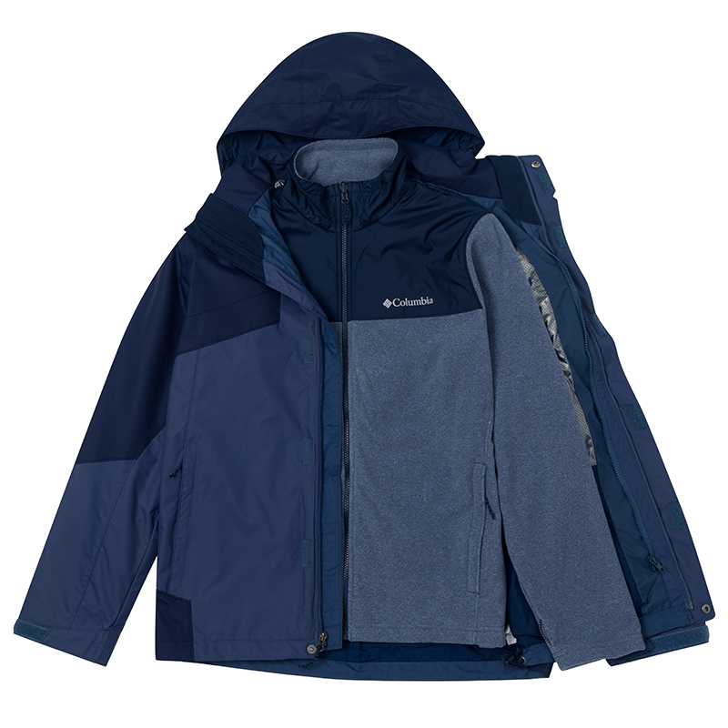 Columbia哥伦比亚秋冬男三合一抓绒内胆热能保暖夹克防水冲锋衣