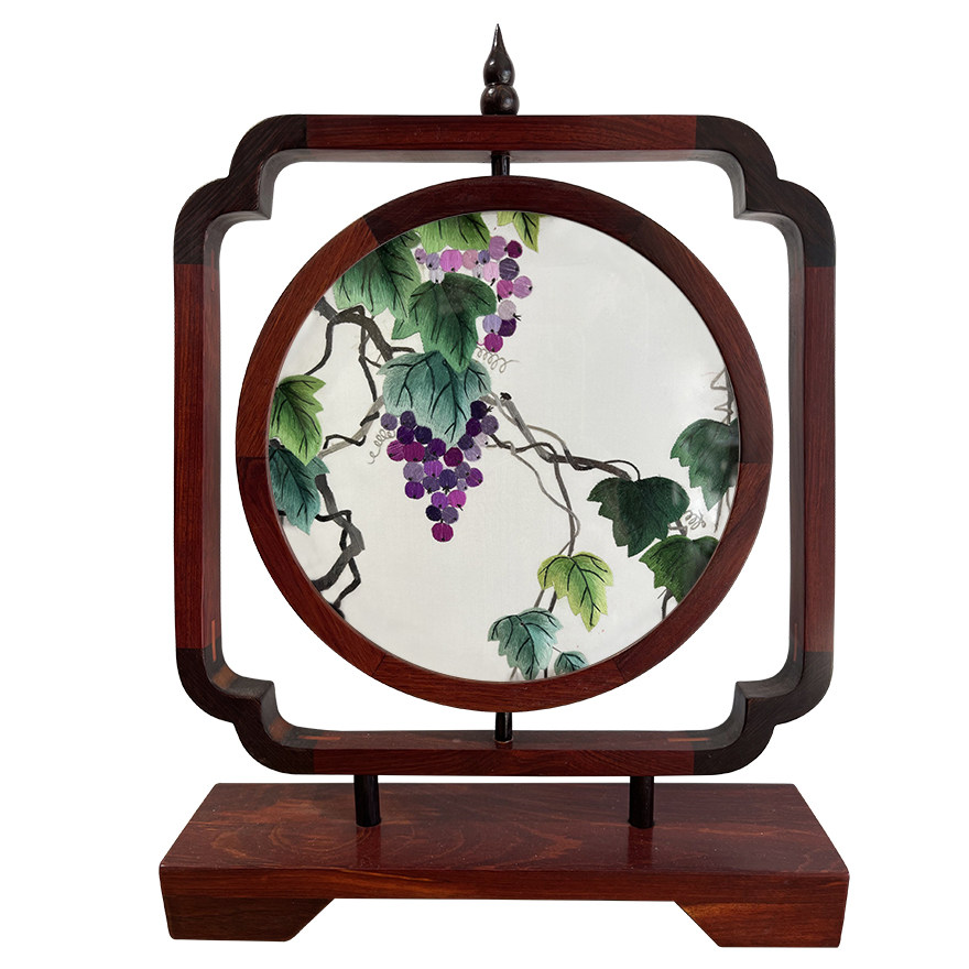 Boutique suembroidered double-sided embroidered pure hand embroidery table screen < Shuts of fruit > Home Home Decoration Pendulum gift