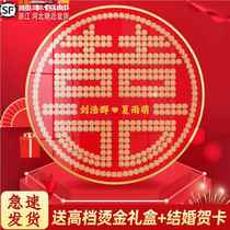 Coin happy word sticker diy handmade five cents 5 cents swing picture frame hundred happy picture template wedding gift for newlyweds