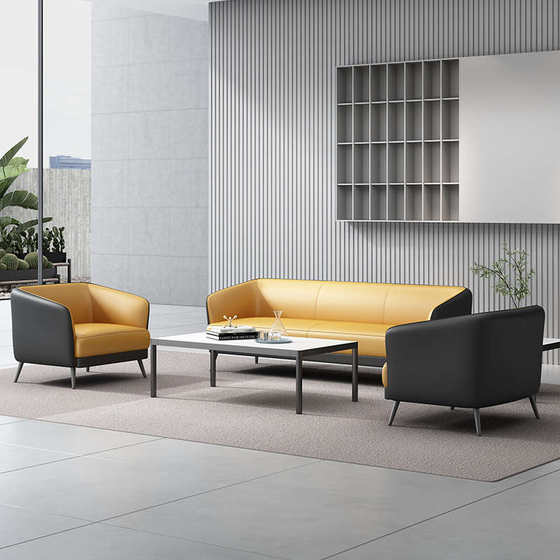 办公沙发现代简约高档三人位办公室商务接待室会客区茶几组合家具