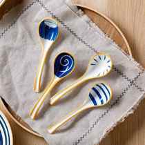 Japanese-style high-looking ceramic spoon one person one spoon household soup spoon ladle ramen small spoon