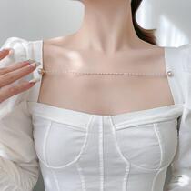 Square collar anti-exposure artifact collar brooch chain womens collar overalls anti-shoulder fall clothing fixed modified small anti-slip chain