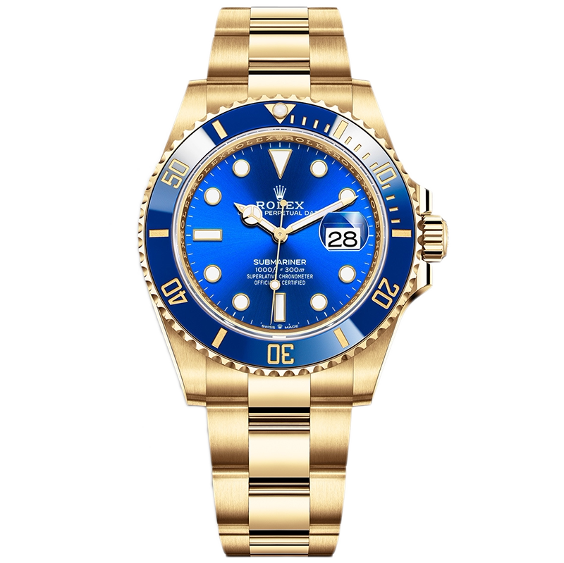 Box and Papers [9.8 New] Rolex Submariner 18K Gold Automatic Mechanical Watch for Men 126618lb