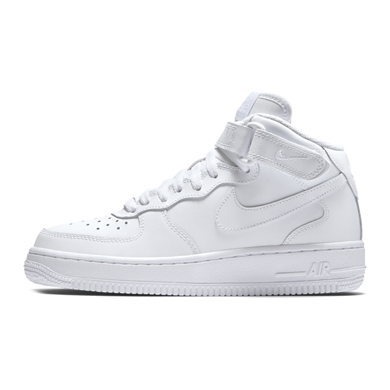 Nike Air Force 1 合成革 舒适百搭 中帮 儿童板鞋 白色