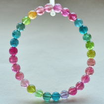 6mm Brazilian Natural Rainbow Color Standard Tourmaline Bracelet for Women Weight 10 5g Rainbow Tourmaline Bracelet 28900