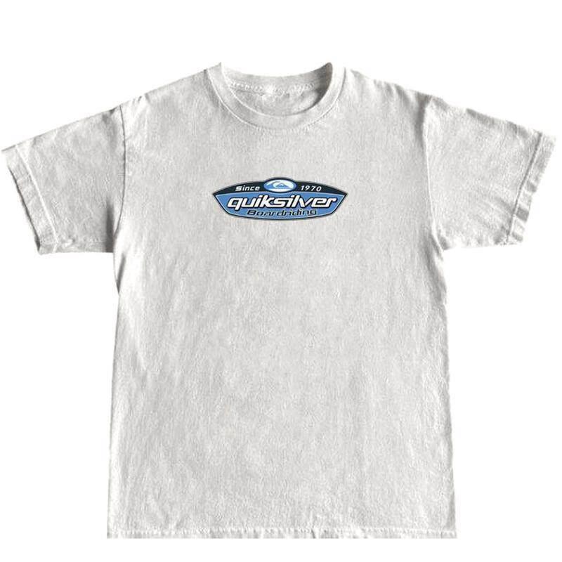 90s Quiksilver Skateboarding Unisex Crew Neck Tees Casual