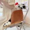 Big-eared dog leopard print seat cushion, backrest, integrated chair cushion, office cushion, dormitory seat butt cushion, bay window pouf