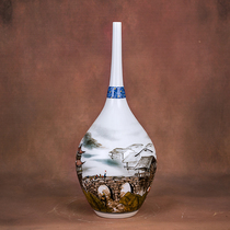 Collectible ceramic vases master hand-painted living room flower arrangement beautiful decoration entrance study light luxury home furnishings