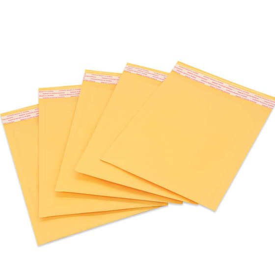 黄色牛皮纸气泡信封袋加厚打包泡沫防震防摔手机壳卡片快递包装袋