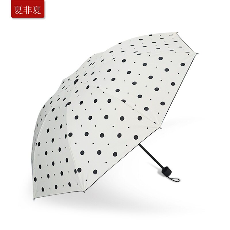 Polka Dot Umbrella Classic Black and White Dot Creative Umbrella Thickened Vinyl Parasol