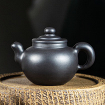 Jiang Rongsheng a veteran artist from the powerful first factory Yixing rare black material large rhyme pot capacity 250cc