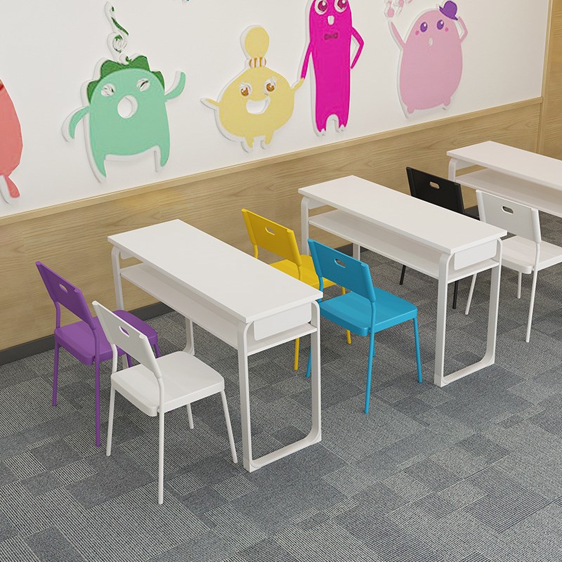 Educational institution students training tables and chairs combined tables and chairs for short modern school tutoring classes
