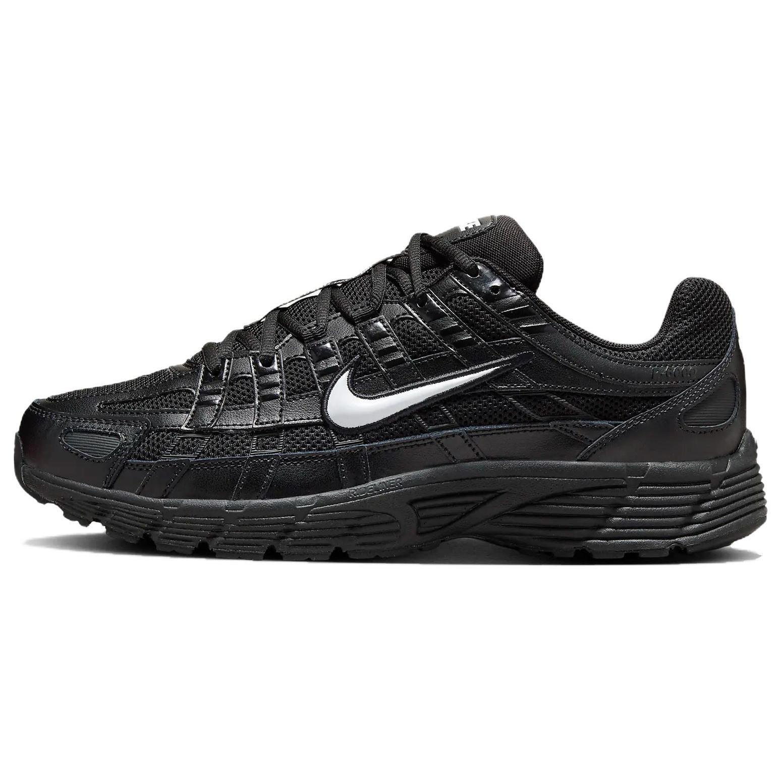 Nike P-6000 皮革 舒适 减震耐磨 低帮 跑步鞋 黑色 男款青少年