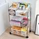 Snack storage racks for household living rooms, multi-function floor-standing movable trolleys, multi-layer transparent storage rack storage cabinets