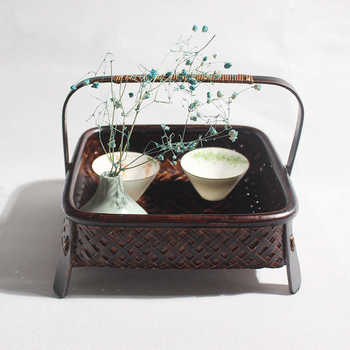 Handmade bamboo woven bamboo basket storage basket handbasket basket daily storage basket small storage decoration living room bamboo products