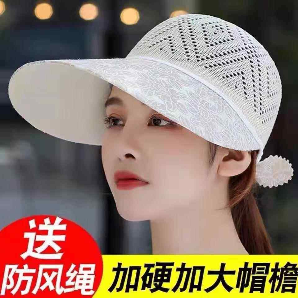 骑行遮阳帽夏季新款妈妈女士百搭防晒帽透气镂空可折叠帽子大帽檐