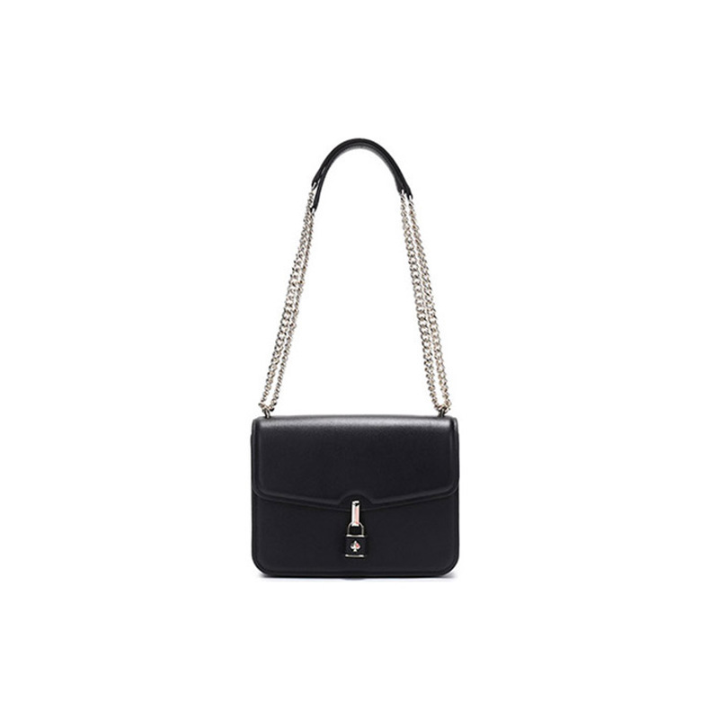 Unused Kate Spade Locket Black Leather Women's Medium-Sized Shoulder Bag