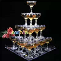 Три -слойное треугольное шампанское+22 толстые чашки