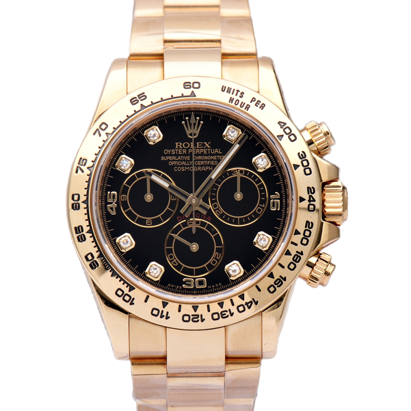 The Top Choice for Value Retention: [9.8 New] Rolex Daytona Gold Black Dial Original Diamond Automatic Mechanical Men's Watch 116508