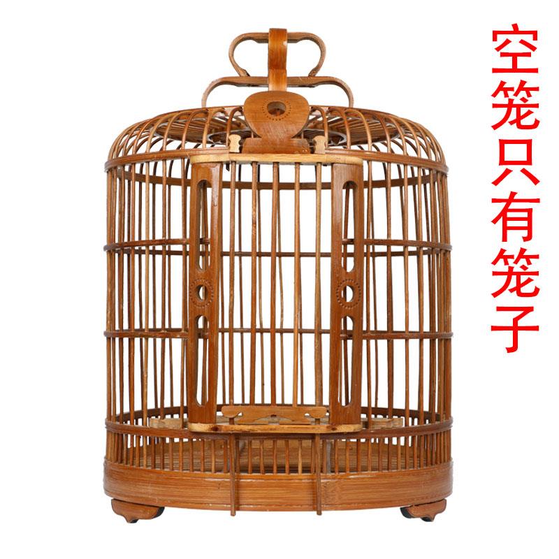 大型竹製戶外鳥籠木製圓形雀鳥籠帶配件全套鳥籠-Taobao-Tmall