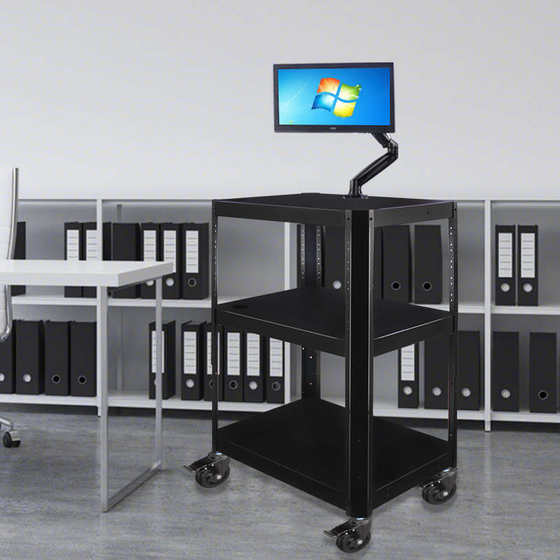 思珀睿仪器车电脑设备推车打印机显示器机房移动运维工作台置物架