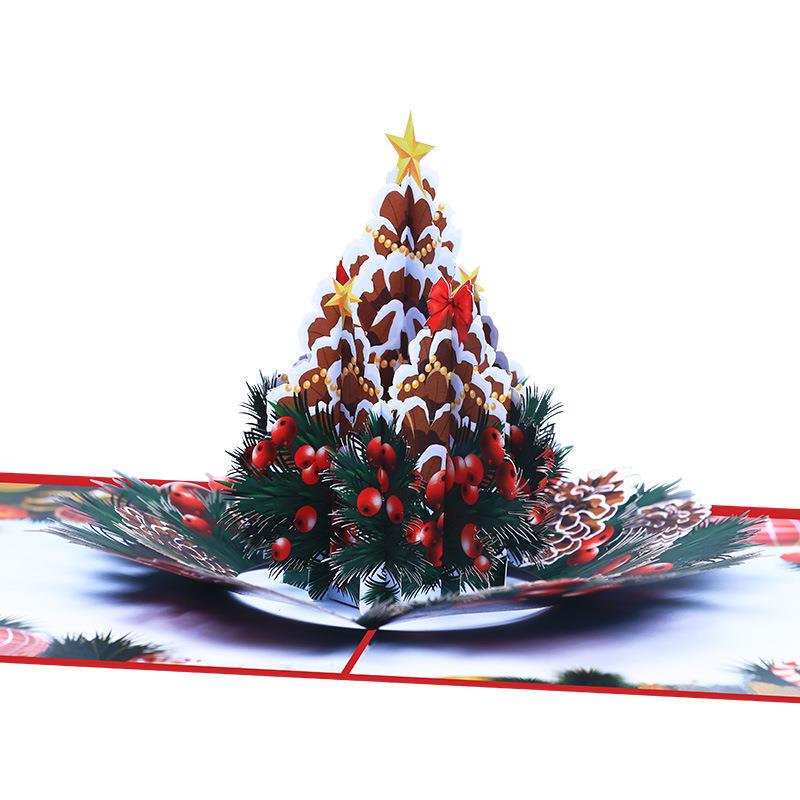 3D Stereo Christmas Pinecone Christmas Greeting Card Creative Christmas Event Gift Holiday Greeting Card for Friends