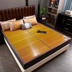 Bamboo Mat, Double-Sided Cooling Mat, Ice Silk Rattan Mat, Household Mat, Dormitory Single/Double Summer Foldable Straw Mat
