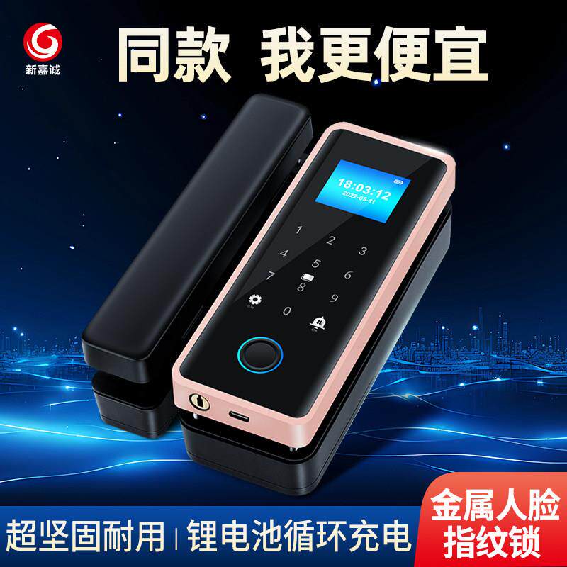 Face recognition glass door fingerprint lock frameless door lock company attendance free drilling electronic access code lock