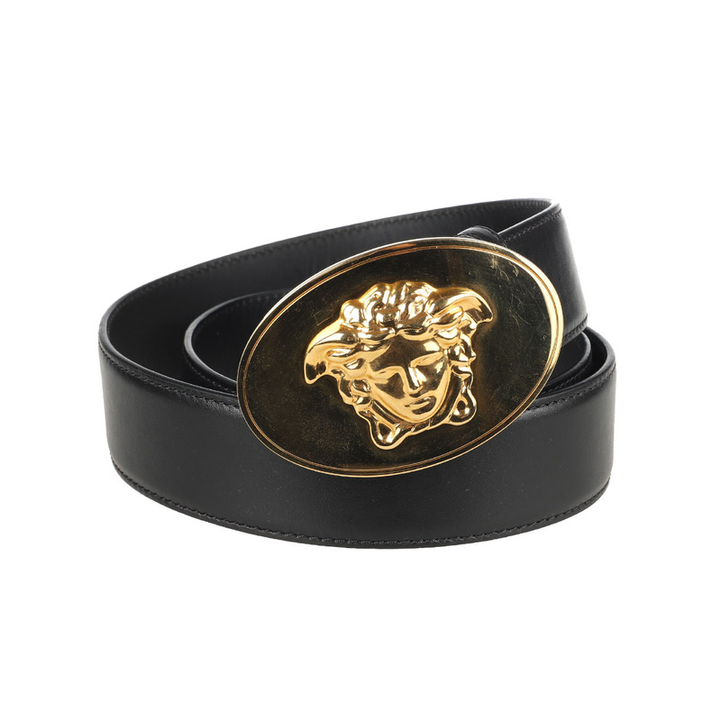 [9.8 New] Versace Unisex Men's and Women's 90cm Cowhide Leather Belt Medusa Belt