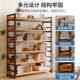 Bookshelf floor-standing storage shelf household children's storage shelf simple steel-wood shelf wrought iron multi-layer bookcase storage rack bed sheet pull cart