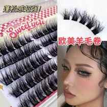 5D fluffy wool volume false eyelashes super soft plush natural thick simulated European and American instant noodles curl eyelashes