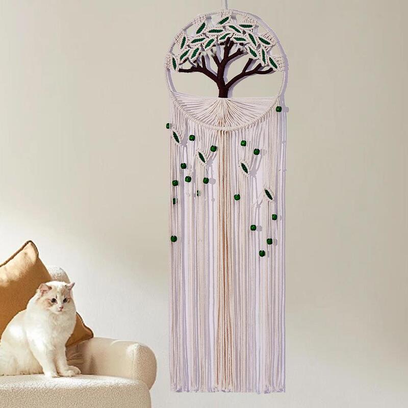 Tree of Life Tapestry Hand-Woven Leaf Tassel Craft Hanging Decoration Creative Wall Decor Dream Catcher