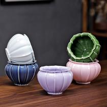 陶瓷建水茶洗缸复古茶渣缸水盂茶杯洗碗茶桌废水果皮缸茶叶渣桶碗