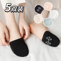 Invisible socks half socks womens spring and summer thin shallow mouth pure cotton half palm socks non-slip forefoot socks high heels socks