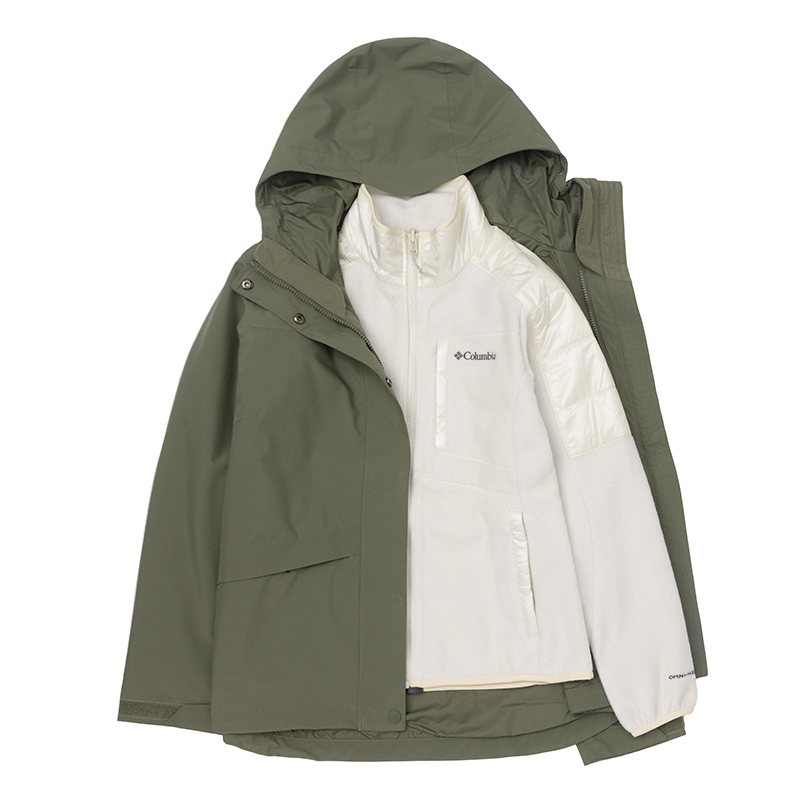 Columbia哥伦比亚女秋冬户外热能抓绒内胆防水摇粒绒三合一冲锋衣