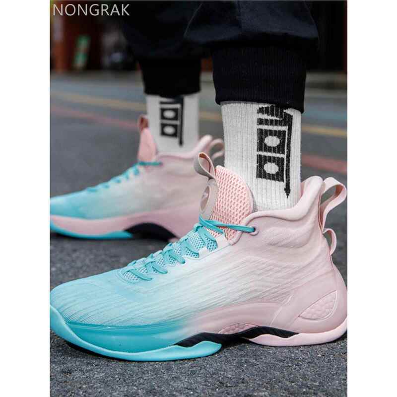 Carbon Plate Men's Basketball Shoes Kt7 Thompson for Primary and Secondary School Students, Air Cushion, Non-Slip, Super High Rebound, Wear-Resistant, Cement, Women's Style