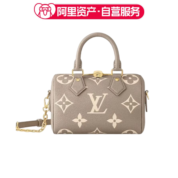 Brand New Lv Louis Vuitton Speedy20 Elephant Gray Leather Shoulder Crossbody Bag