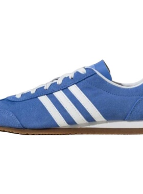 adidas VS JOG 2.0 舒适百搭 低帮 生活休闲鞋 男女同款 蓝色